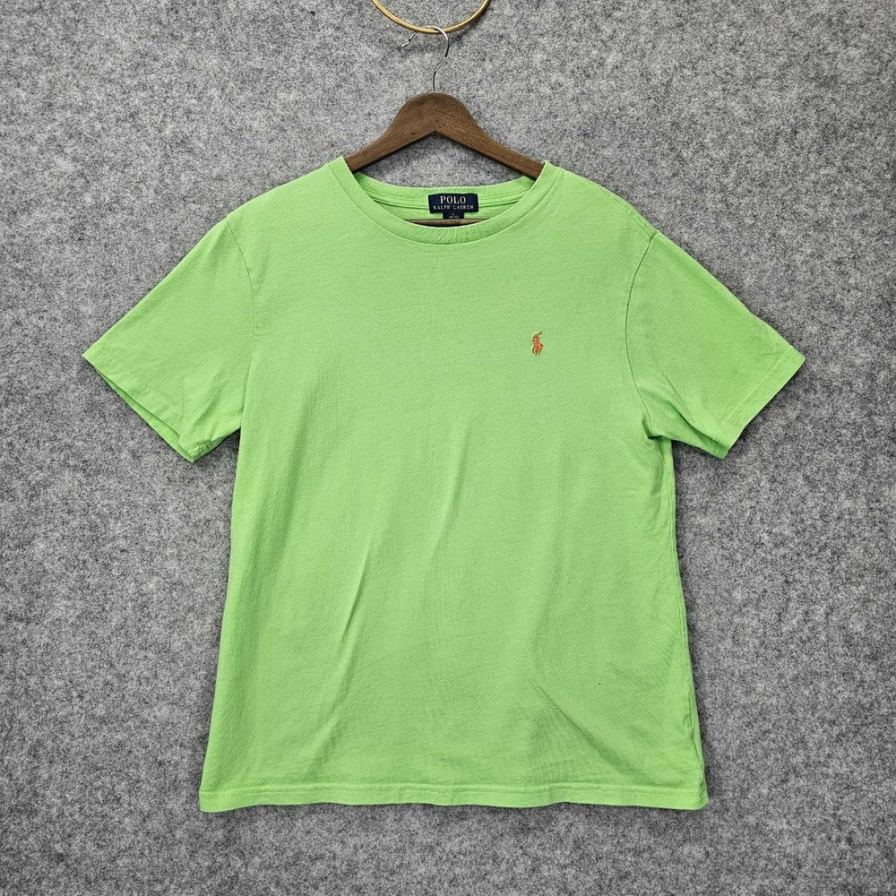 Polo Ralph Lauren T Shirt Boys L 14 16 Lime Green Pony Logo School Preppy Tee - Picture 1 of 8